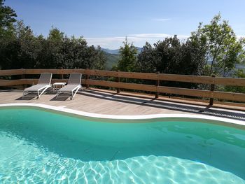 Swimming pool by trees