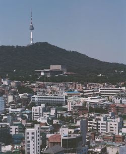 Aerial view of buildings in city