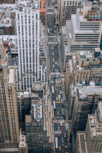 High angle view of buildings in new york city