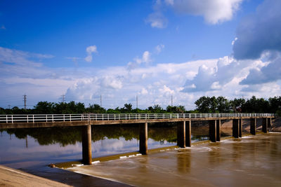 Bridge over river against sky