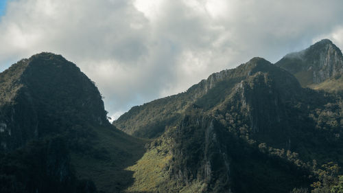Panoramic view of mountains against sky