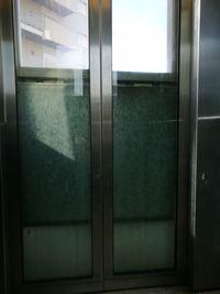 Closed door of building