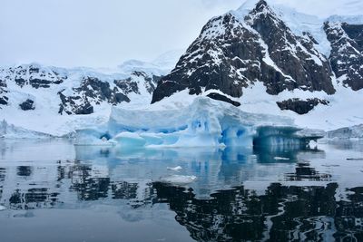 Scenic view of frozen sea against sky