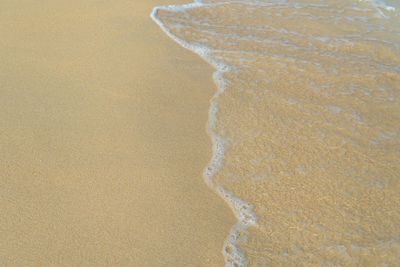 High angle view of sandy beach