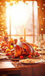 Close-up of food on table