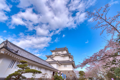 Low angle view of traditional building against sky