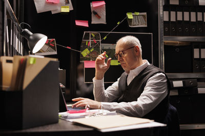 Young woman working at office