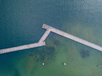 High angle view of swimming pool by sea