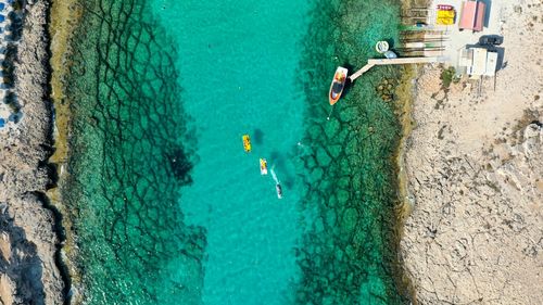 High angle view of water sports 