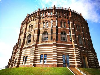 Low angle view of historic building against sky