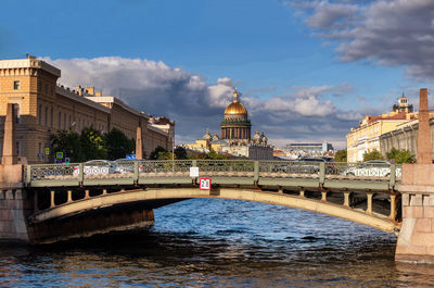 Bridge over river in city