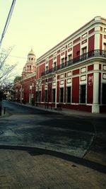 View of city street against clear sky