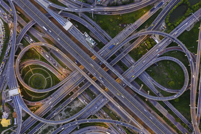 High angle view of elevated road in city