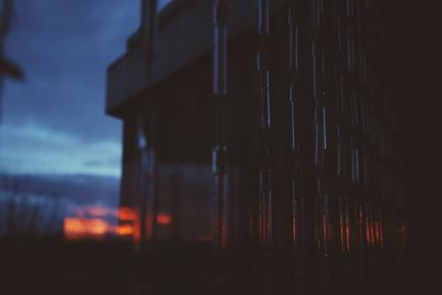 Close-up of water against sky at night