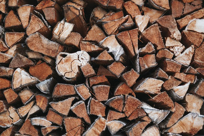 Full frame shot of firewood