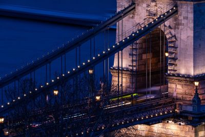 View of bridge at night