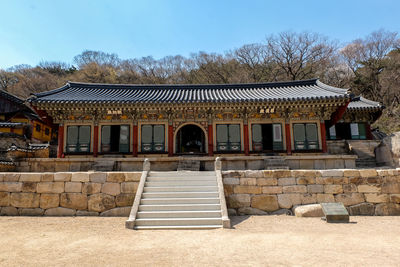 Exterior of old building against sky
