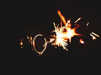 Close-up of fire against black background