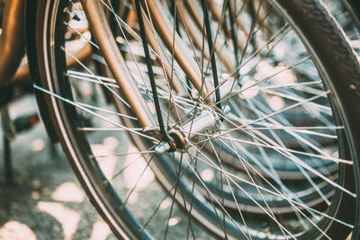 Close-up of bicycle wheel