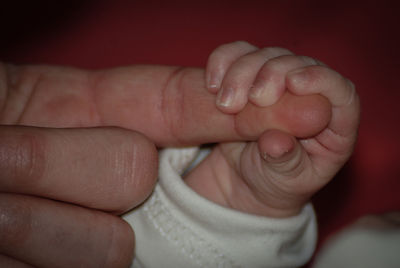 Close-up of baby hands