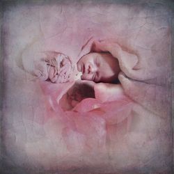 Digital composite image of baby sleeping
