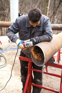 Man working at construction site