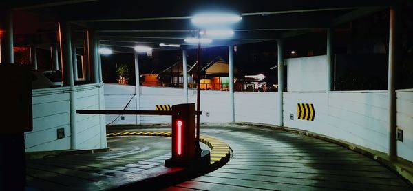 View of illuminated subway station