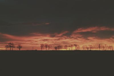 Scenic view of landscape at sunset