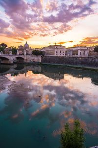 Reflection of buildings in water