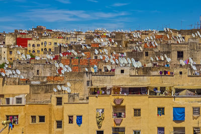 High angle view of townscape against sky