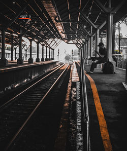 Train on railroad station platform