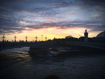 Silhouette of landscape at sunset