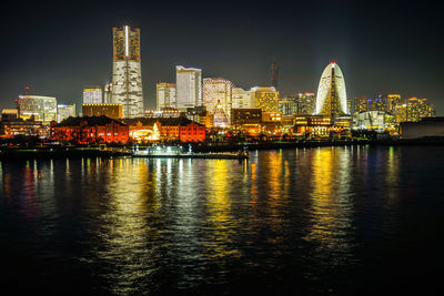 Illuminated city at night