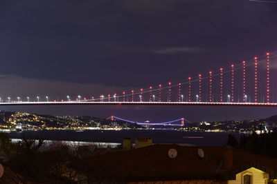 Illuminated city at night