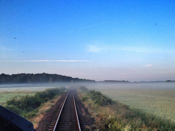 Railroad track at sunset