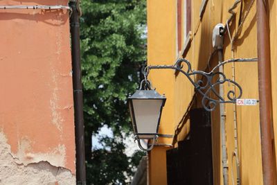 Close-up of yellow building