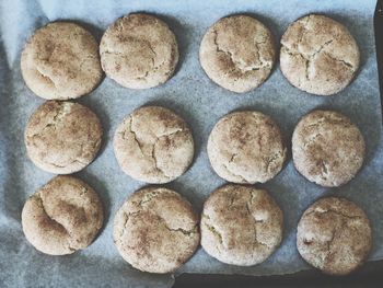 Directly above shot of cookies on paper