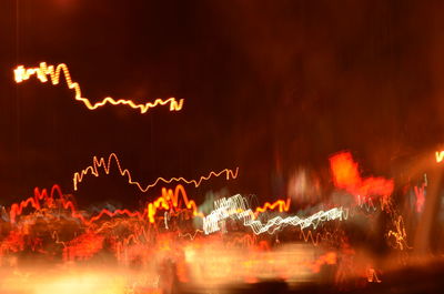 Firework display at night