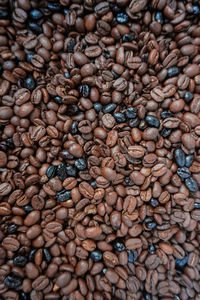 Full frame shot of roasted coffee beans