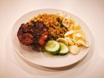 Close-up of food in plate