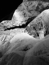 Low angle view of rock formations