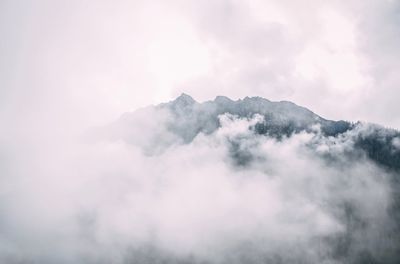 Low angle view of mountains against sky