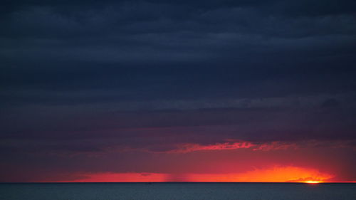 Scenic view of dramatic sky over sea