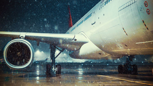 Close-up of airplane at airport