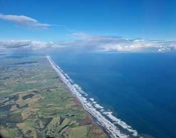 High angle view of sea against sky