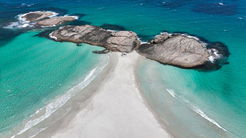 High angle view of beach