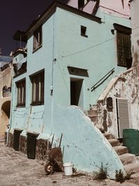 View of old houses in city