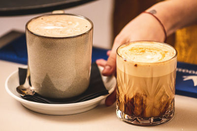 Close-up of coffee on table