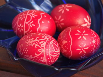 Close-up of red eggs