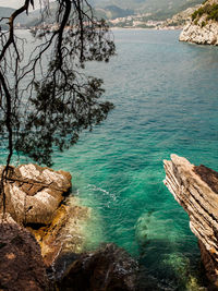 Scenic view of sea and rocks